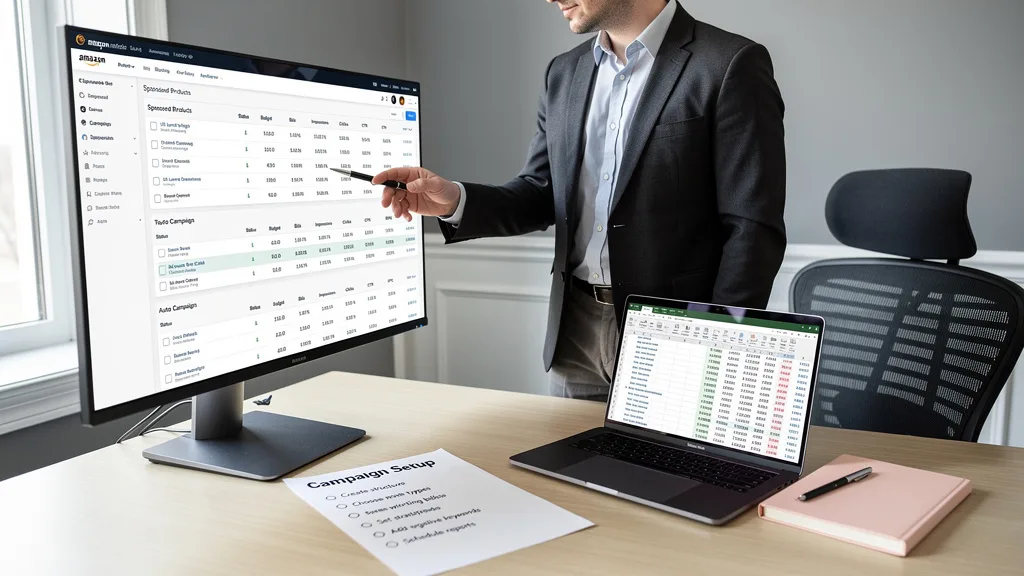 A computer screen displaying an optimized Amazon product page with detailed B2B specifications.
