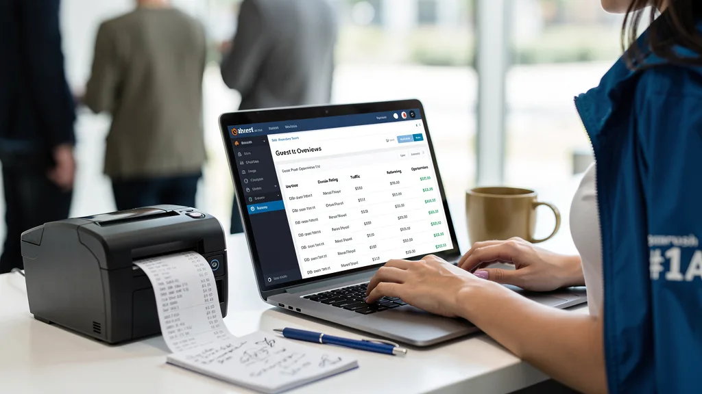 Click to manage / replace image An SEO tool dashboard being used to analyze a website