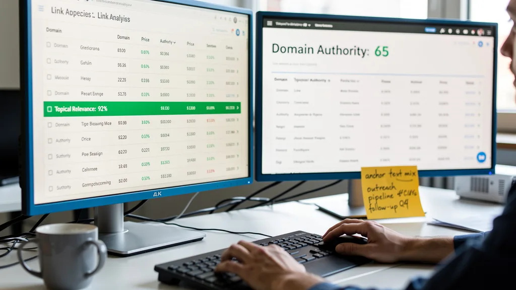A comparison on a screen showing that topical relevance is more important than domain authority alone.