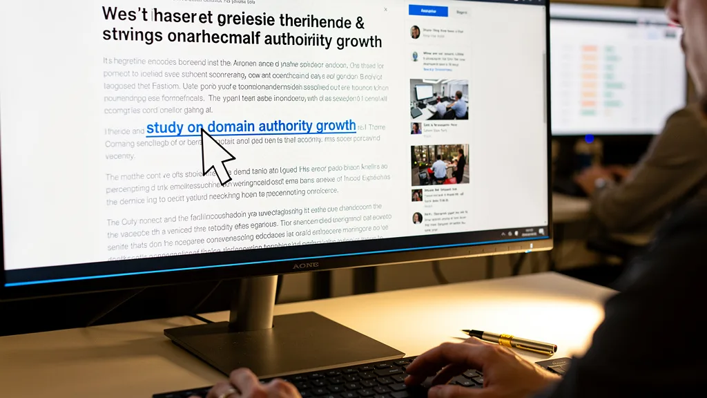 Click to manage / replace image A cursor highlights a contextual backlink within an online article.