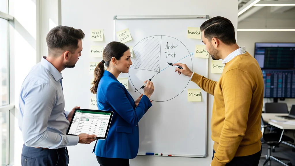 A marketing team gathered around a whiteboard in a collaborative meeting